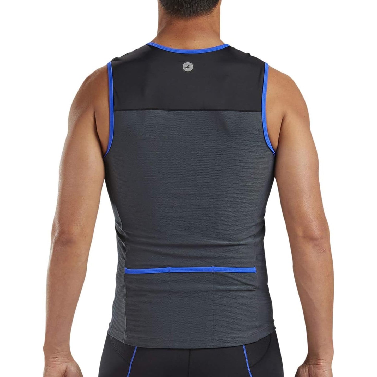 Zoot Men’s Core Tri Tank – Men’s Performance Triathlon Tank Top with 3 Back Pockets, Mesh Panels, and Cam Lock Zipper (Royal Blue, Small)