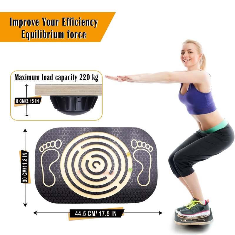 Wooden Balance Board Maze, Wobble Balance Board for Kids and Adults, for Core Strength Training, Leg Workout, Physical Therapy, Fitness, Skateboarding with Labyrinth