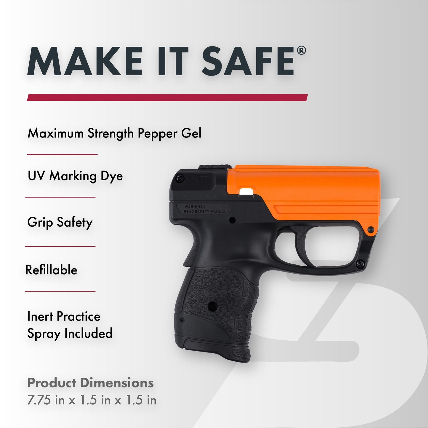 SABRE Aim and Fire Pepper Gel with Trigger and Grip Deployment System, 15-Foot (4.5-Meter) Range, Gel is Safer
