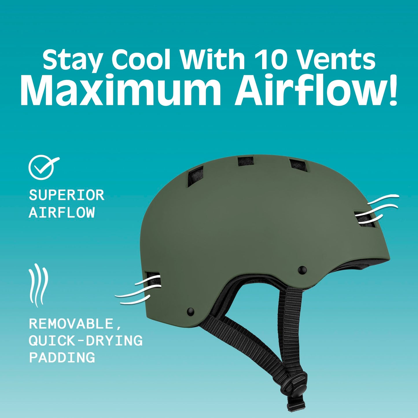 Retrospec Dakota Bicycle / Skateboard Helmet for Adults - Commuter, Bike, Skate, Scooter, Longboard & Incline Skating - Highly Protective & Premium Ventilation- Large -Matte Forest