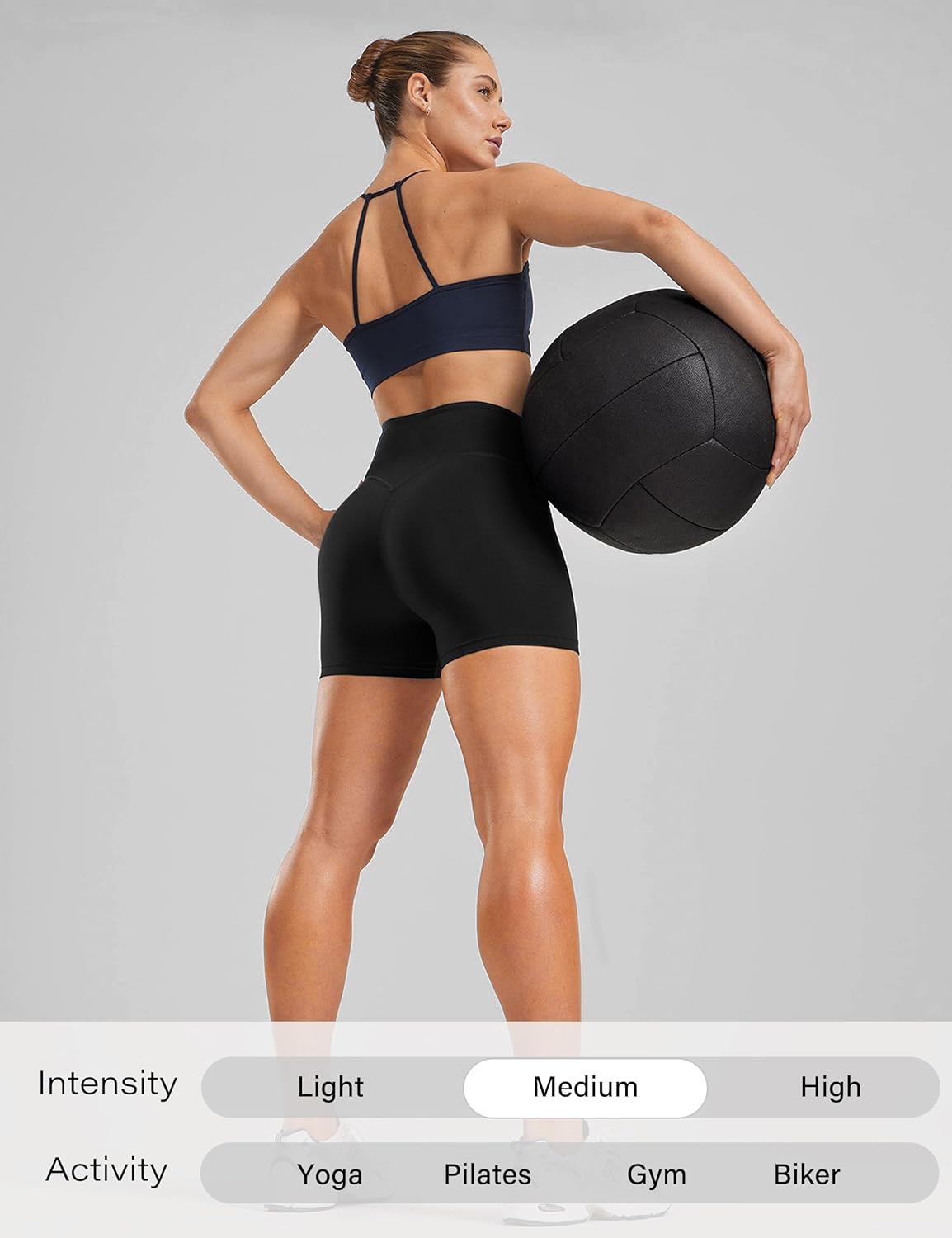 Women's High-Waisted Biker Shorts - Athletic Booty Yoga Shorts with Tummy Control | Perfect for Gym Workouts