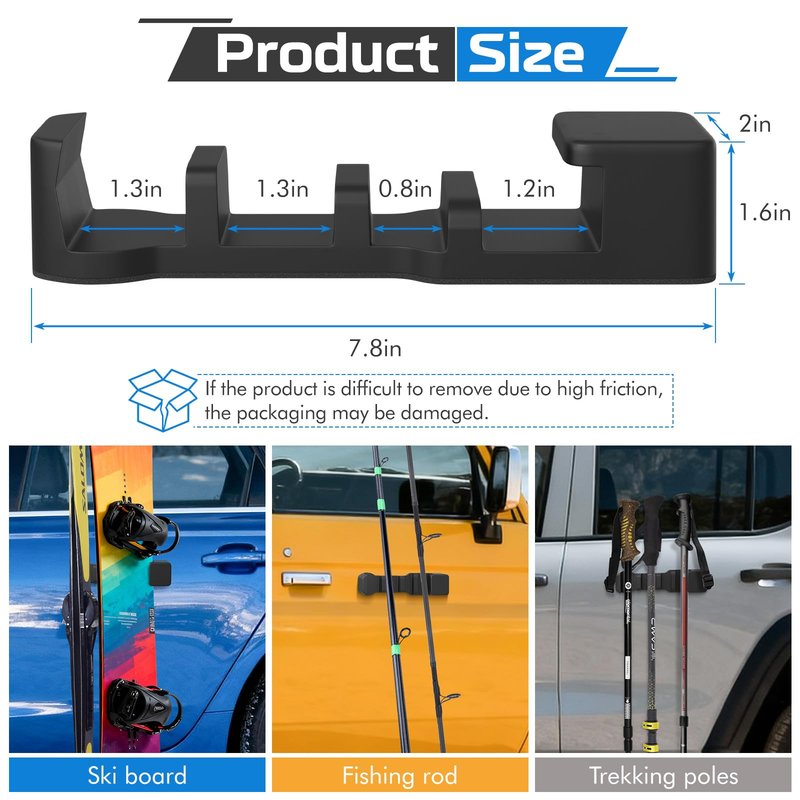 MIPON 2pcs Magnetic Ski Snowboard Vehicle Mountr & Fishing Rod Holde for Car Truck Bed Boat Wall Garage Door,Protection You Vehicle Paint