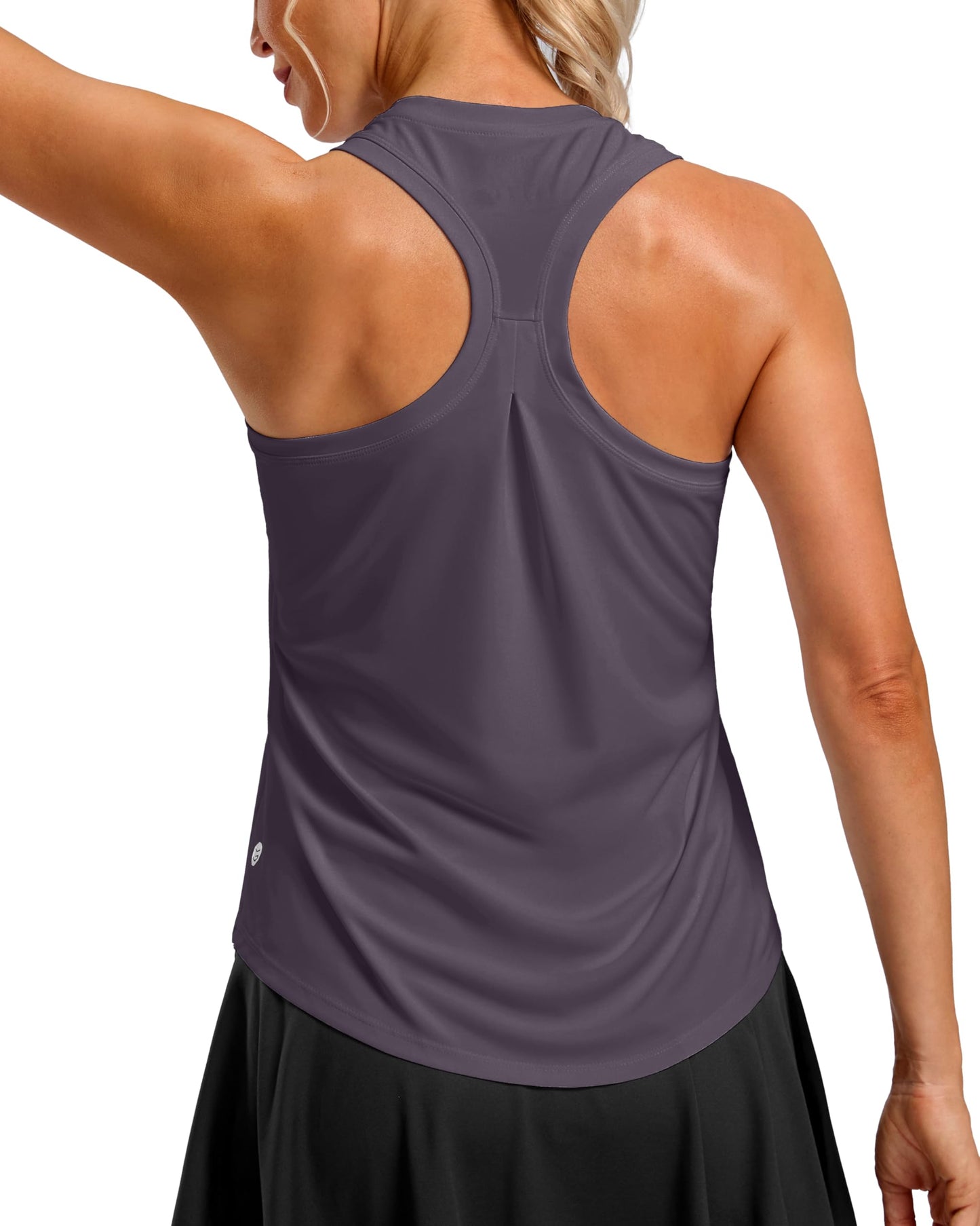 G Gradual Women's Workout Tank Tops Racerback Athletic Yoga Tops Loose Fit Sleeveless Running Gym Sports Shirts for Women(Purple Grey,XL)