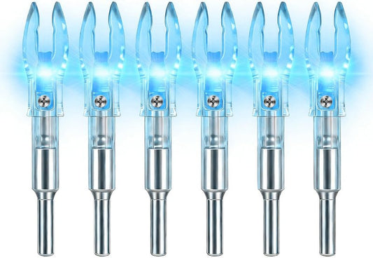 Lighted Nocks for Arrows - 6PCS High-Visibility LED Illuminated Knocks | Fits .204, .233, .244, .246 Diameter