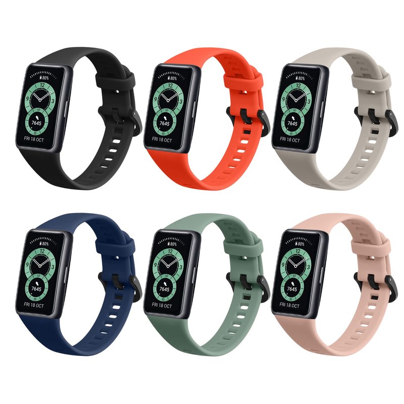 kwmobile Strap Set compatible with Huawei Band 6 & 6 Pro/Honor Band 7 & 6 Straps - 6x TPU Silicone Replacement Wristband - Multicolor