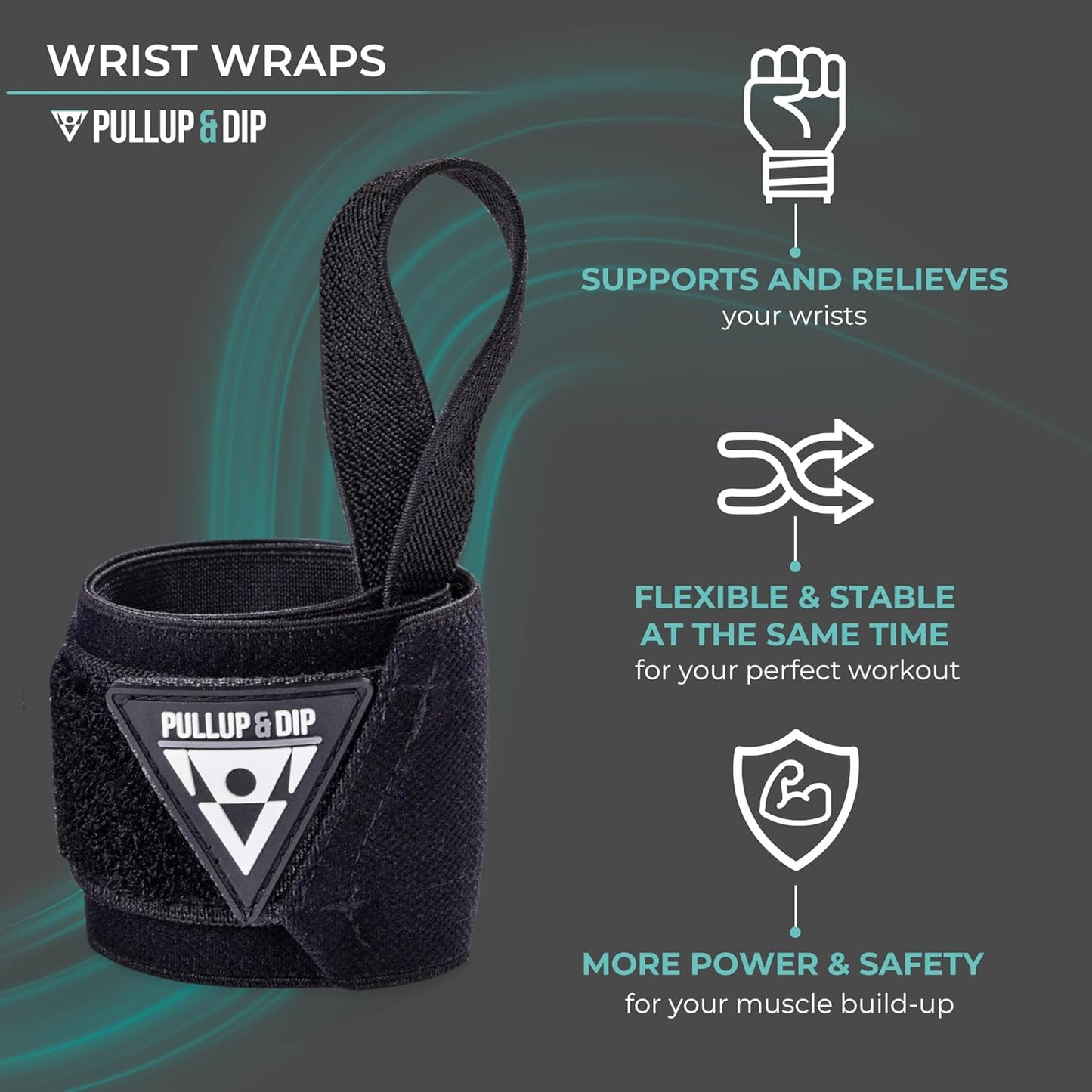 Wrist Wraps for Weightlifting & Strength Training - Professional Support for Men & Women | Stabilizing, Protective Design