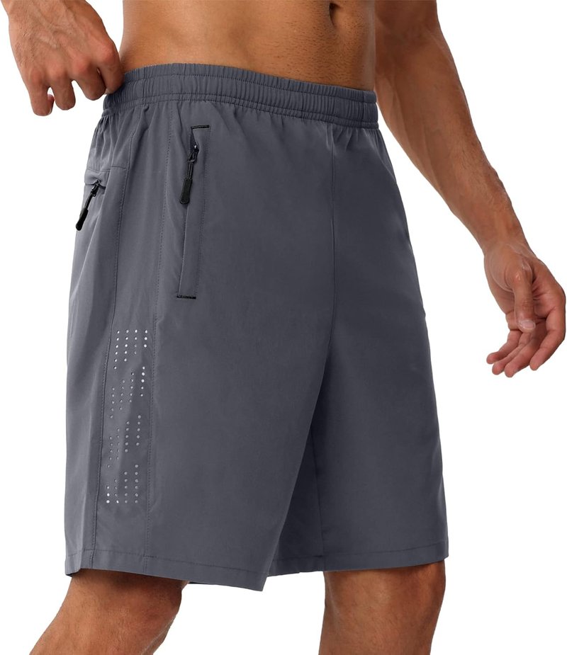 Men's Workout Shorts - 7 Inch Inseam, Lightweight & Breathable Quick Dry Athletic Shorts with Zipper Pockets