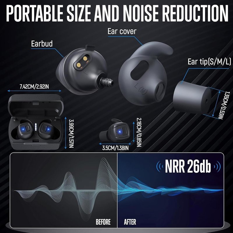 GLORYFIRE Shooting Ear Protection Earplugs - Bluetooth Noise Reduction Earbuds for Ultimate Comfort