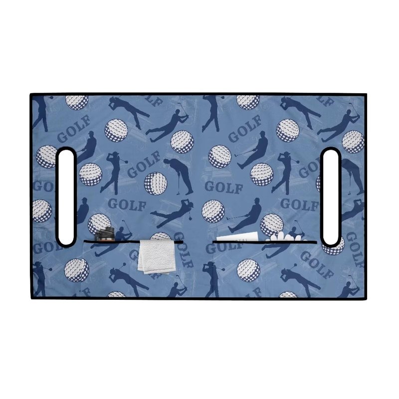 Oramclsy Golf Print Golf Cart Seat Covers with Pockets,Golf Cart Accessories,Lightweight Golf Cart Seat Towel Blanket,Sports Golf Cart Covers for 2-Person Seats Club Car(Blue)