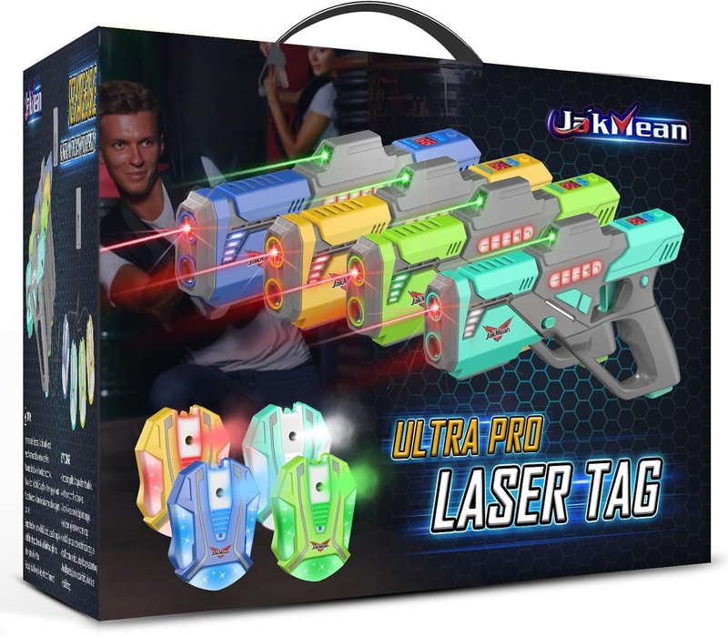 Rechargeable Laser Tag Set - Upgrade Laser Tag Guns with Vests & LED Digital Display | Multi-Player Game for Ages 8+