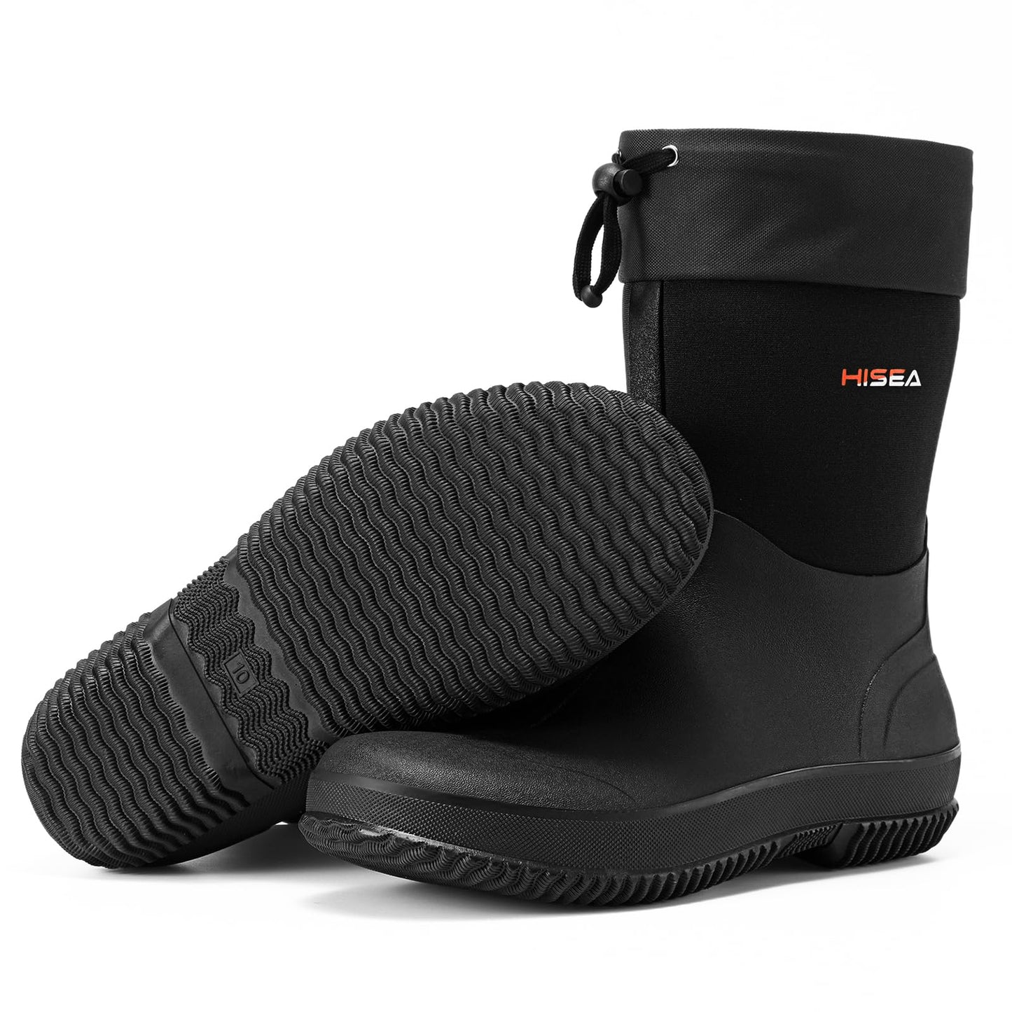 HISEA Men's Ankle Rain Boots Waterproof Garden Boots Rubber Boots Outdoor Work Boots