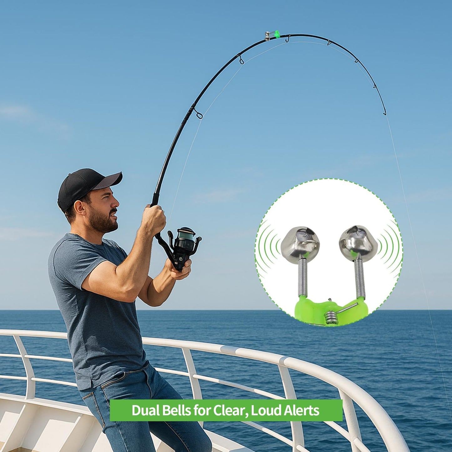 Amzlysdok 25PCS Fishing Bells for Rods,Dual Metal Bells Plastic Clip, Extra Loud Dual Alert Bells Clip, Bells for Fishing Poles,Ideal for Night Fishing, Ice Fishing,Sea Fishing