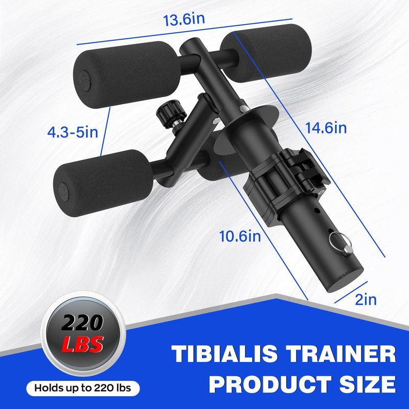 Adjustable Tib Bar, Tibialis Trainer, Tibia Dorsi Calf Raise Machine, Knees Over Toes Equipment for Strengthening Calve, Shin & Ankle, Leg Workout, Fit 2" Weight Plates & All Shoe Size