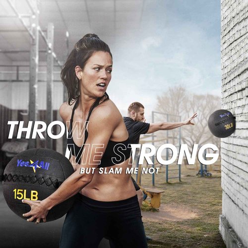 Yes4All Wall Ball - Soft Medicine Ball/Wall Medicine Ball for Full Body Workout and Strength Exercise 30LB