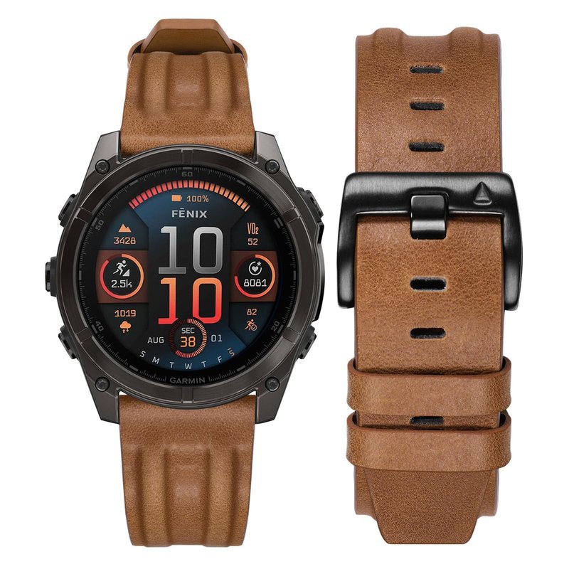 Dhwazz Men's Band for Fenix 8 51mm / 7X / 6X Pro / 5X Plus, 26mm Quick Fit Strap Genuine Leather Bands for Garmin Instinct 3 Solar 50mm / Epix Pro 51mm