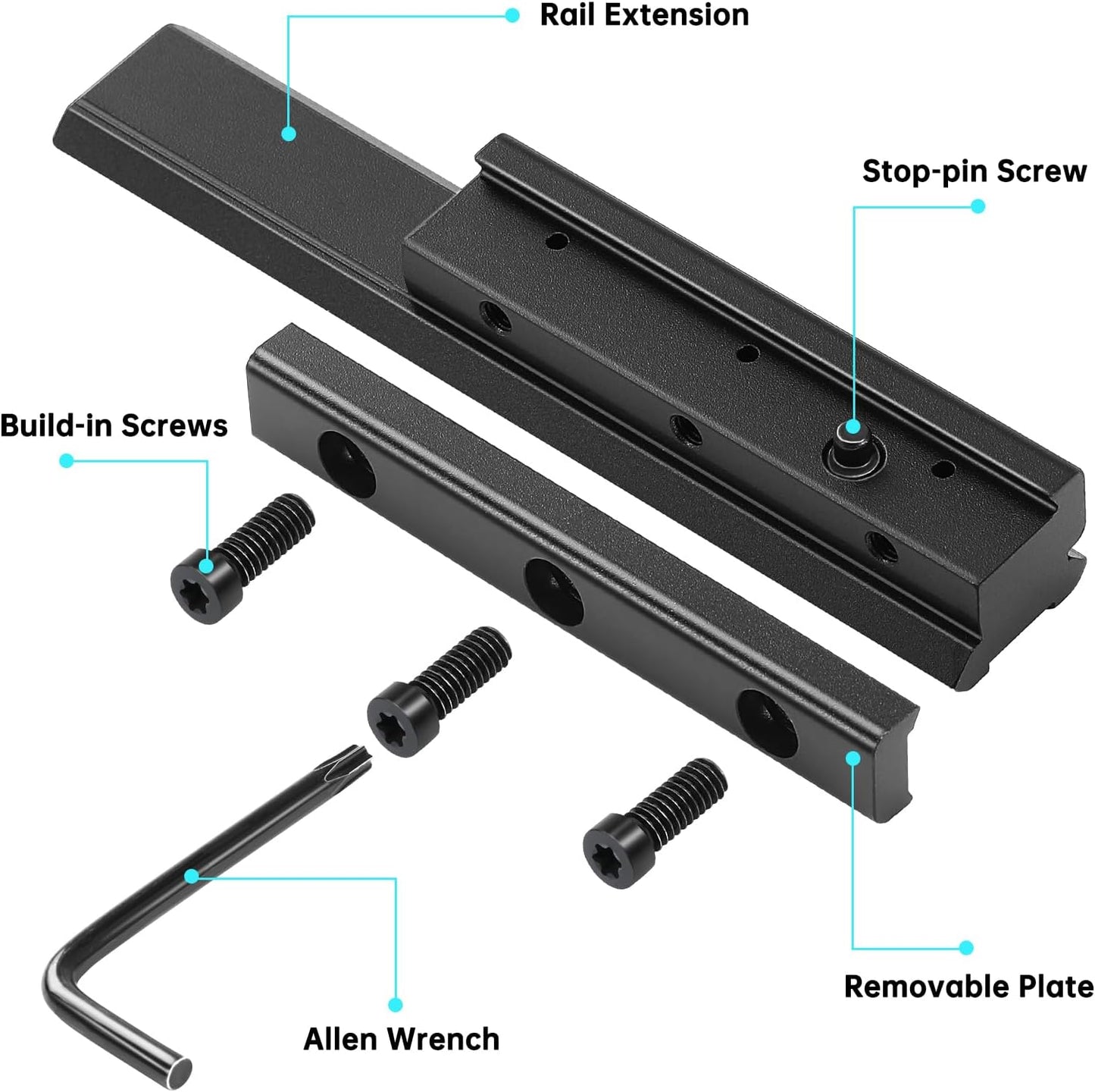 Bontok 11mm to 21mm Dovetail Picatinny Rail Scope Mount Converter - Low Profile with Built-In Locking Screws