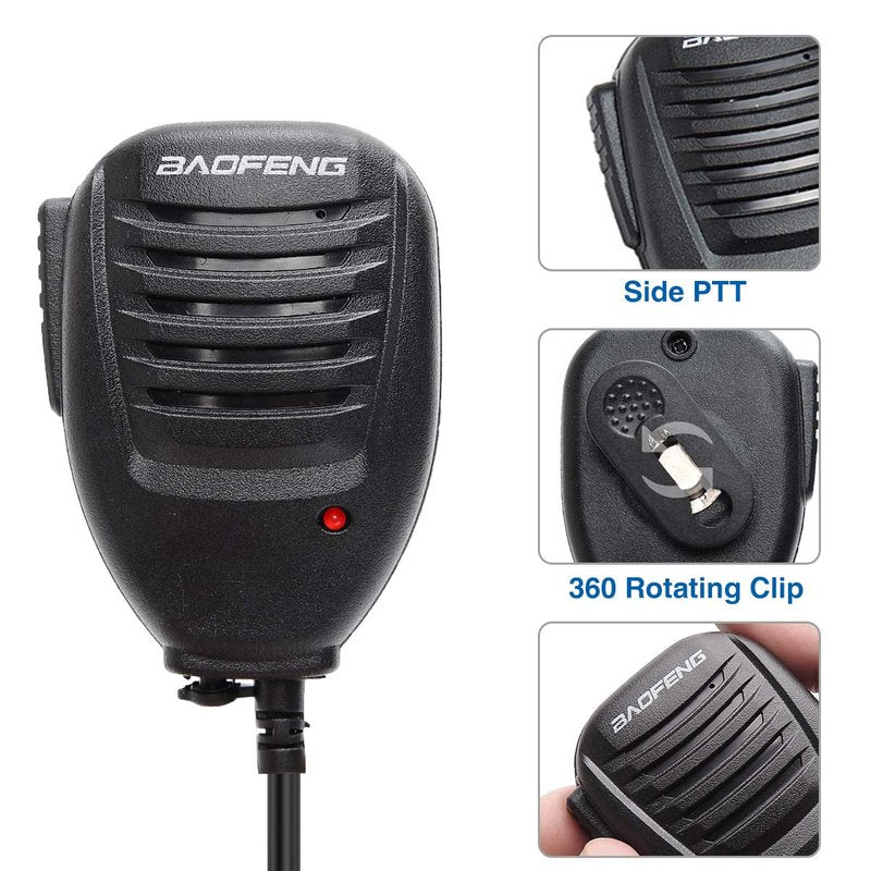 BAOFENG Microphone Police Walkie Talkie Mic Accessories Ham Radio Speaker Mic for Baofeng UV-5R Mini BF-F8HP Pro 5RM UV-32 DM-32 GM21 UV-5G Plus GM-15PRO GM-5RH K5PLUS AR-152 Quansheng UV-K5 8