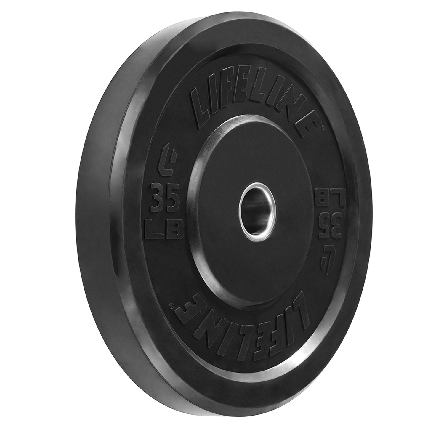 Lifeline Rubber Bumper Plate - Multiple Weight Options Black, 35 LBS