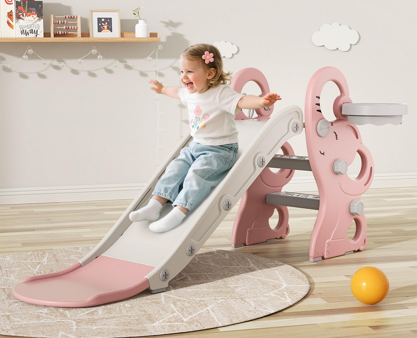 Babytronic Toddler Slide for Toddlers Aged 1-3 Indoor Outdoor Playset Pink
