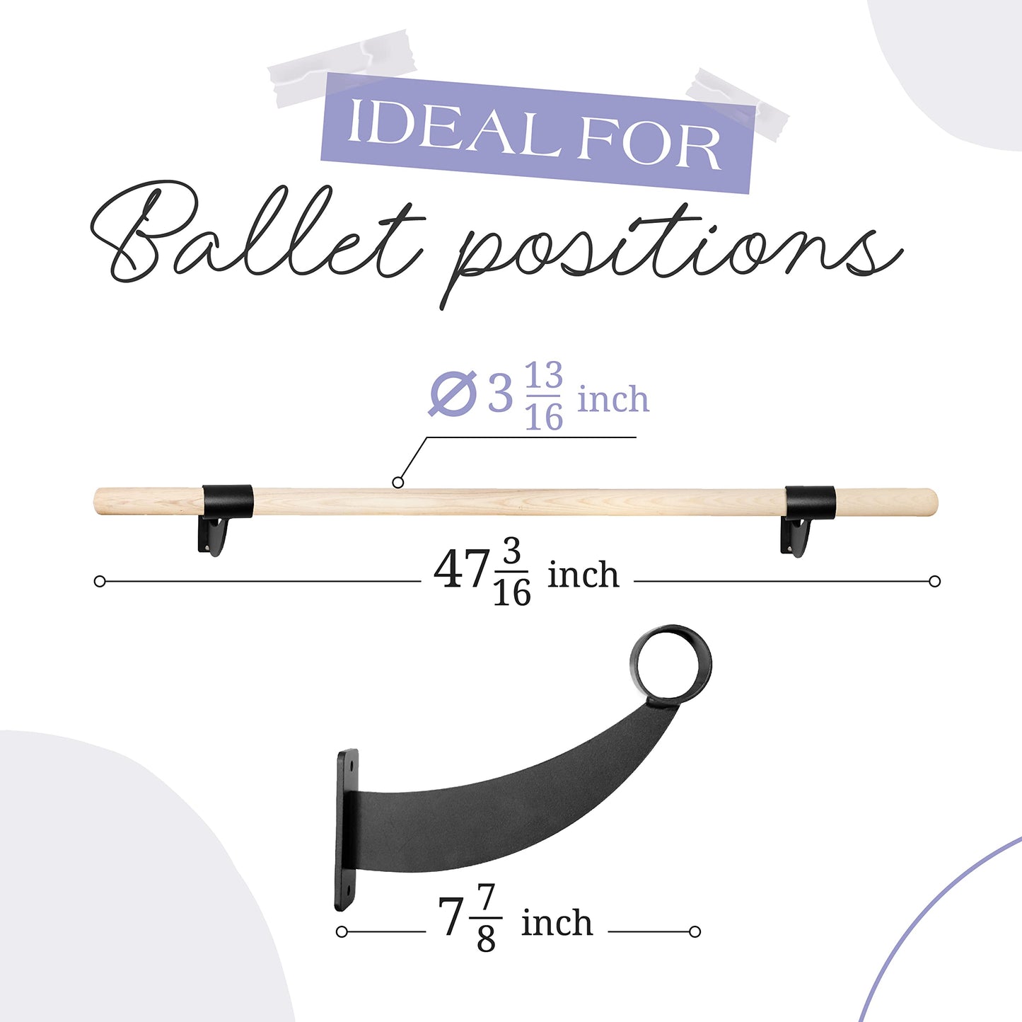 Yes4All Single Bar Wall Mount Ballet Barre