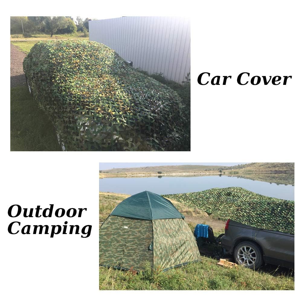 Yeacool Hunting Camo Netting Mesh Camouflage Netting Military Surplus Hunting Blind Net for Military Theme Party Decor Backdrop Sunshade Car Cover Camping Shooting (Woodland Camo, 10ftx20ft, 3m*6m)