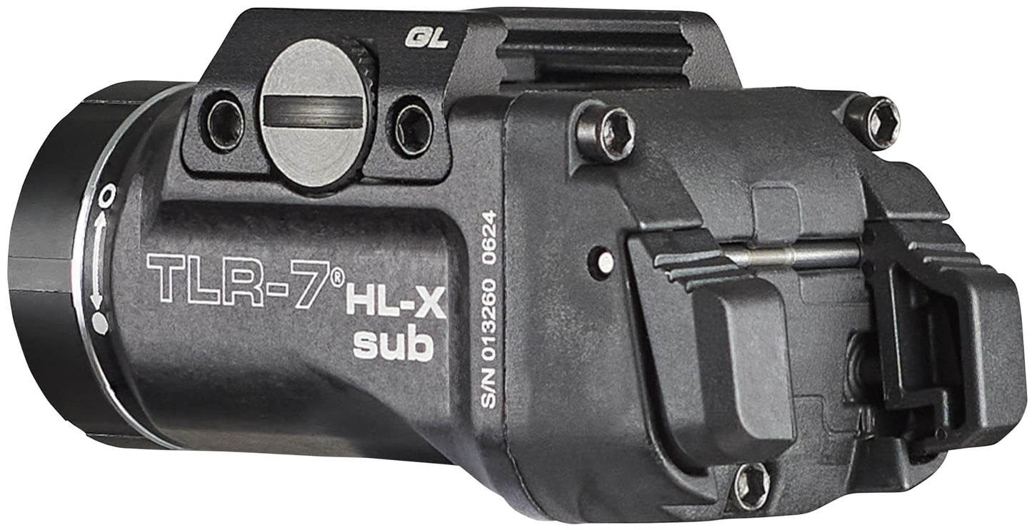 Streamlight 69503 TLR-7 HL-X sub USB 1000-Lumen 10000-Candela Rechargeable Rail-Mounted Weapon Light Exclusively for Glock 43X/48 MOS, 43X/48 Rail, Includes Switches and Key Kit, Black