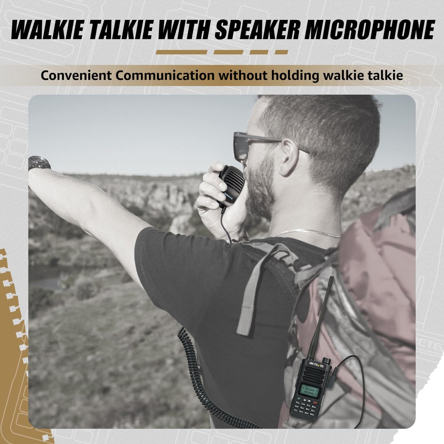 Retevis RA89 Ham Radio Handheld, IP68 Waterproof Two Way Radio, Dual Band Radio with Speaker Microphone, 2500mAh USB C, Chirp, Flashlight, Long Range Walkie Talkies for Outdoor, Survival, Emergency