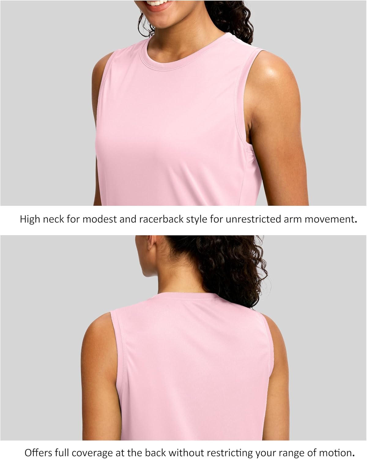 SANTINY Sleeveless Workout Tops for Women - Breathable Lightweight Athletic Tank for Running & Yoga | Activewear