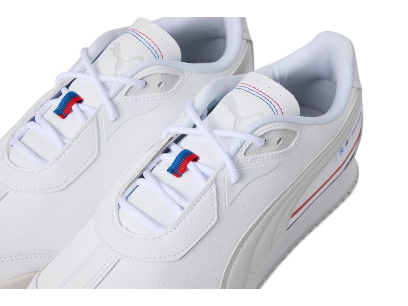 Puma Men's BMW Motorsport Roma Shoes, White-Pop Red AH25, 7