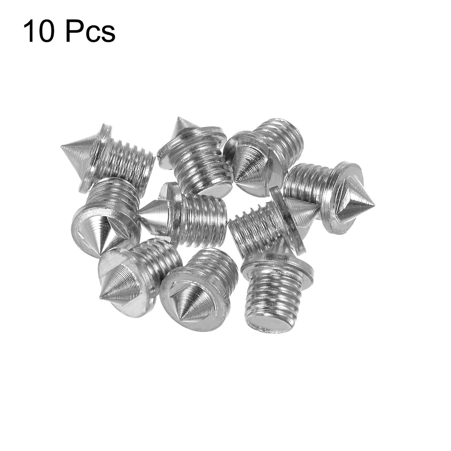 HARFINGTON 10pcs Track Spikes 1/8 Inch Alloy Steel Lightweight Replacement Spikes for Middle Long-Distance Running Track Shoes, Silver Tone