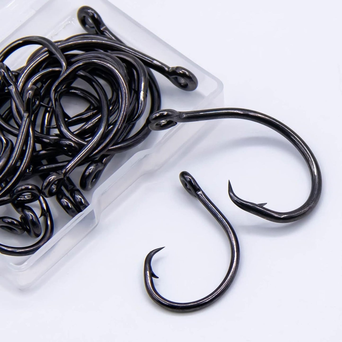FishTrip 25pcs Inline 5X Strong Circle Hooks, Fishing Hooks for Saltwater
