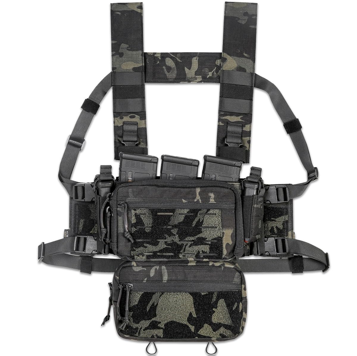 ACETAC S.O.P. Tactical Chest Rig with 5.56/7.62 Magazine Pouch Holder, Pistol Pouch, Wing Pouch, Molle Dangler Pouch