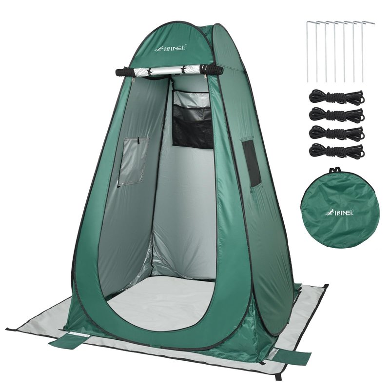 FIRINER Pop Up Camping Shower Tent, Portable Dressing Changing Tent Outdoor with Carry Bag for Beach & Hiking, 75” x 48”x 48”