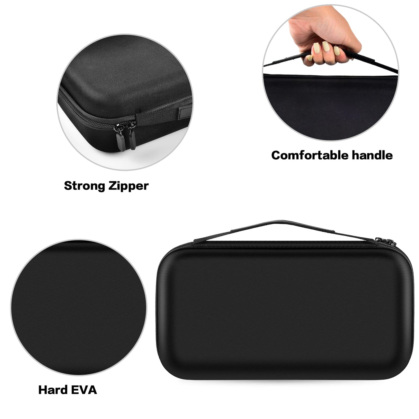 ANKHOH Walkie Talkie Case Holder for 50 Channel GMRS Two-Way Radio, Long Range Handheld Mobile Radios Hard Storage Carrying Box for Rechargeable Batteries, Charger and Headset, Black (Bag Only)