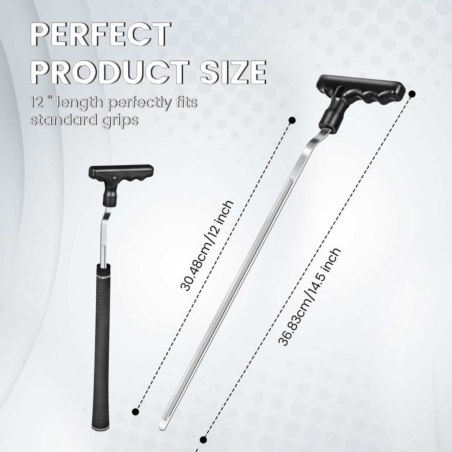Seticek Golf Grip Removal Tool, 12" V-Groove Grip Remover Saver Gripping Tool,High-Carbon Steel Golf Club Grip Remover Tool,Golf Gifts for Men