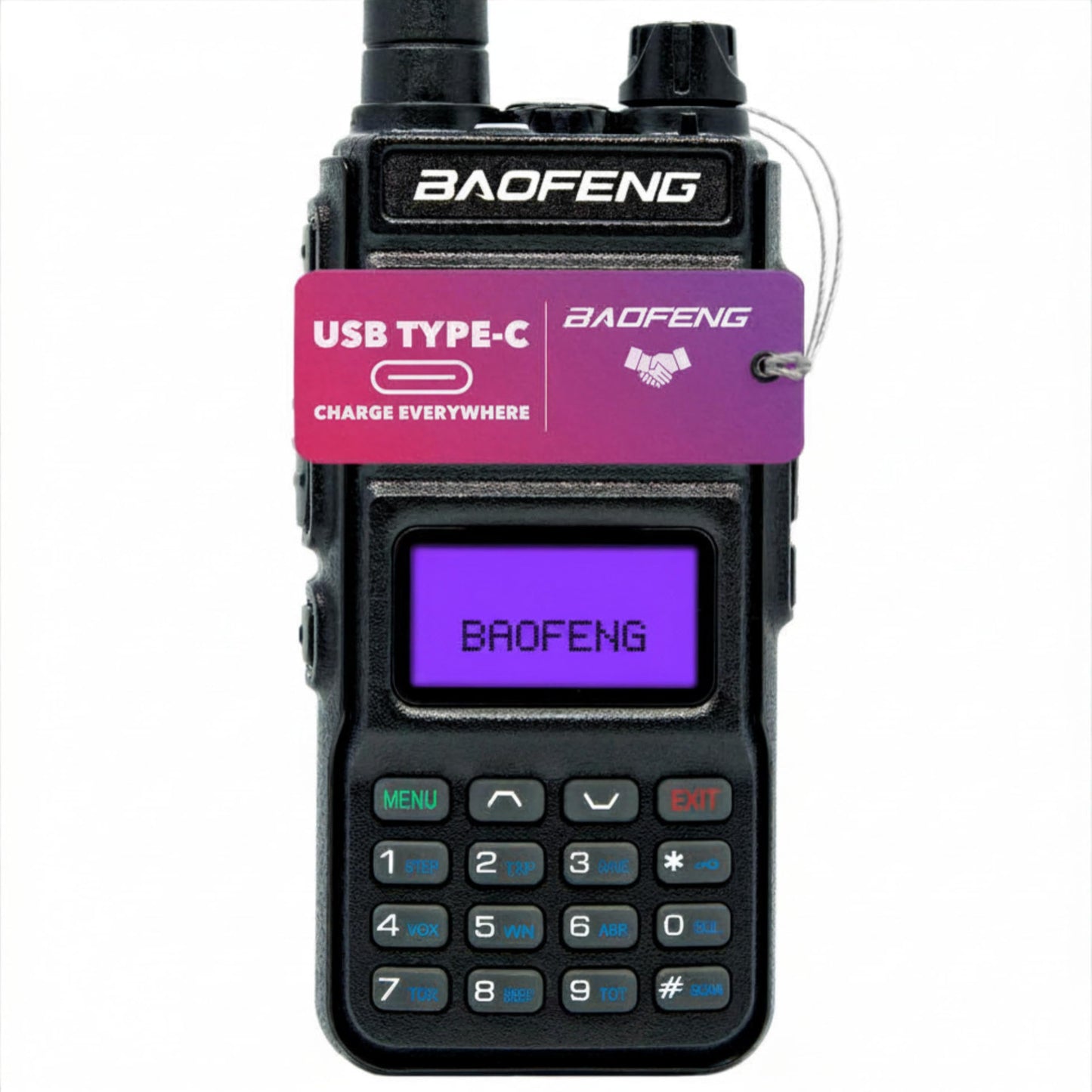 TP8Pro Baofeng Two Way Radio Long Range Max Power 8W - Walkie Talkie with USB Type-C Charging Kit: 2 Way Radio with Baofeng Battery 1800mAh VHF 144-148/UHF 420-450 Ham Radio