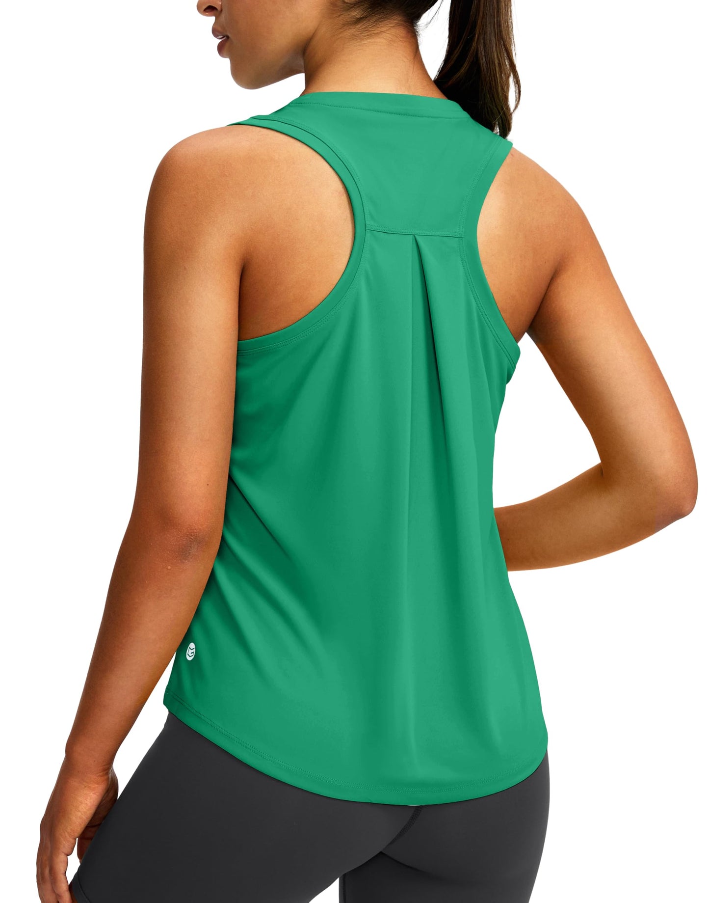 Women's Workout Tops Racerback Athletic Tank Tops Sleeveless Loose Fit Yoga Running Gym Shirts for Women(Green,M)