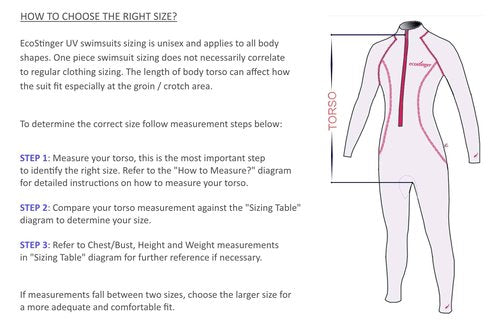 EcoStinger® Women Full Body Coverup Swimsuit UV Protection UPF50+ Chlorine Resistant Black Fuchsia Stitch (XXXX-Large)
