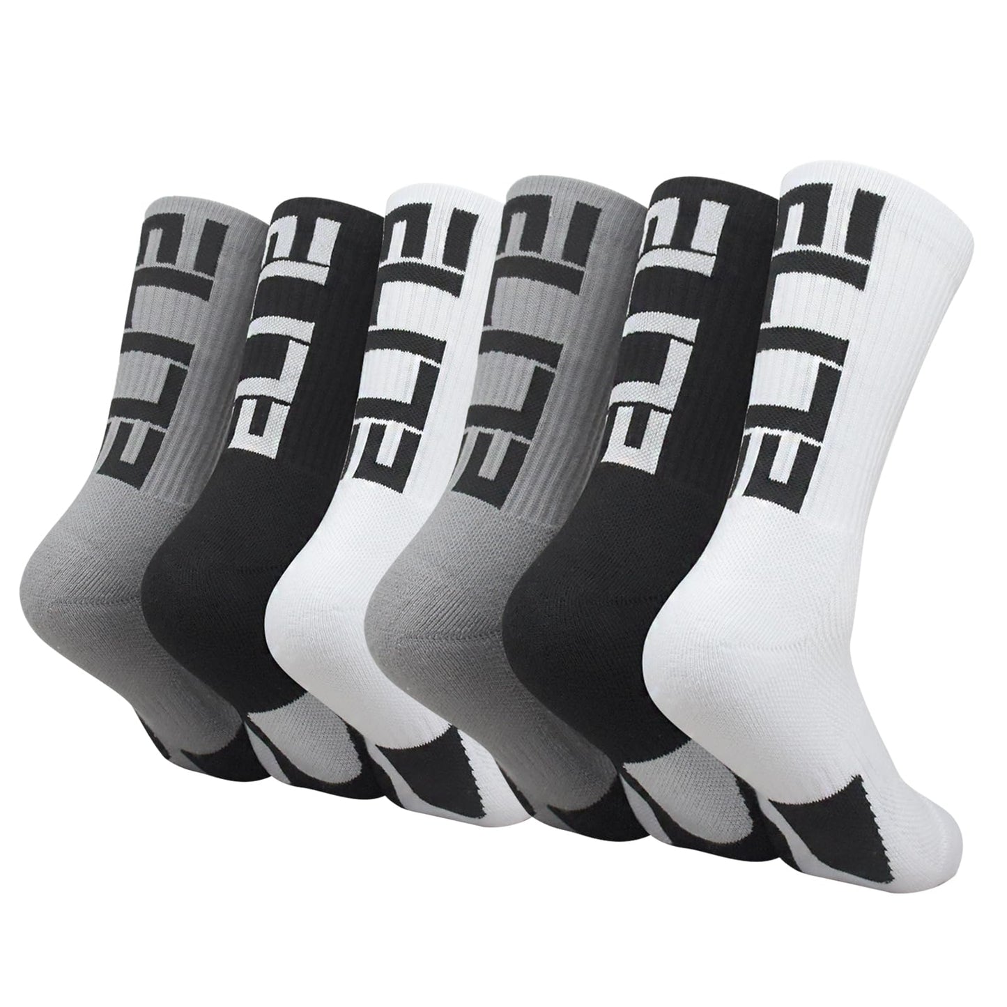 Podinor Basketball Crew Socks for Men and Women, Cushion Performance Athletic Basketball Socks