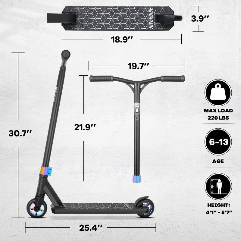 V2 Pro Trick Scooters, Stunt Scooter for Kids Ages 6-12 Years and Teens - Complete Beginner and Intermediate Freestyle BMX Scooter (Neo)