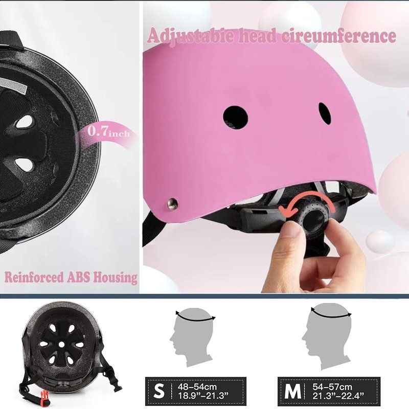 Kids Skateboard Helmet with Knee & Elbow Pads | Adjustable Safety Gear for Ages 2-14