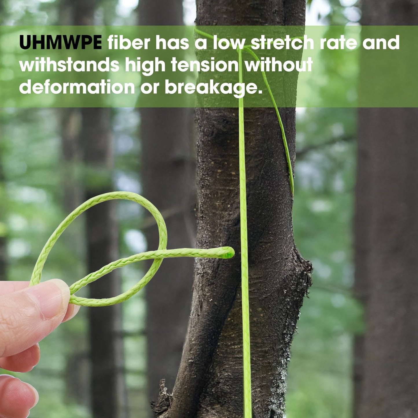 IMAGE Kevlar Cord196ft UHMWPE Braided Throw Line Nylon Cord 1.8mm, 660LB High Strength, Low Stretch, Spliceable Arborist Rope for Tree Work, Hammock, Tarp, Tent, Camping (Green, 196ft)