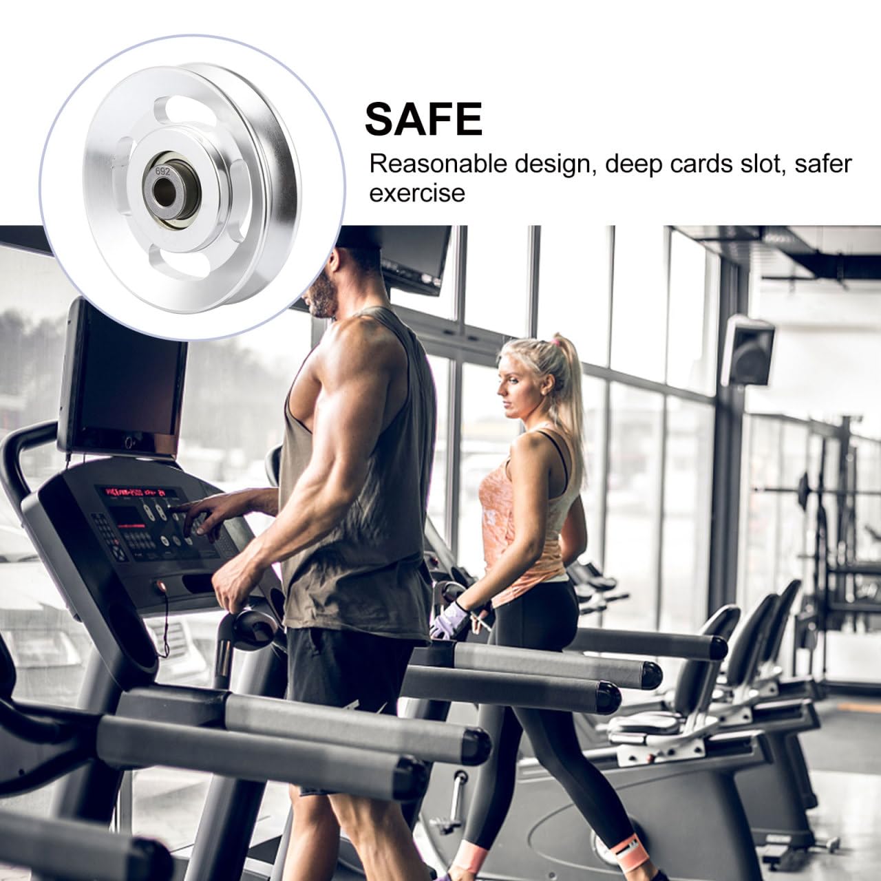Healifty Aluminum Pulley Wheel Heavy Duty Gym Equipment Accessories 3.46X3.46X0.78 Inch Smooth Bearing Cable Pulley Replacement for Fitness Machines