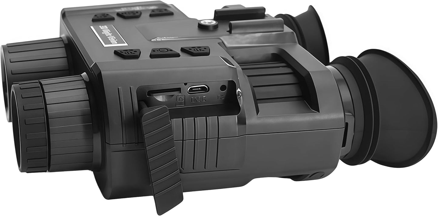4K HD Night Vision Goggles - Tactical Infrared Binoculars with 8X Zoom | Dual 1.4" Screen, 3000mAh Battery, 32GB Card