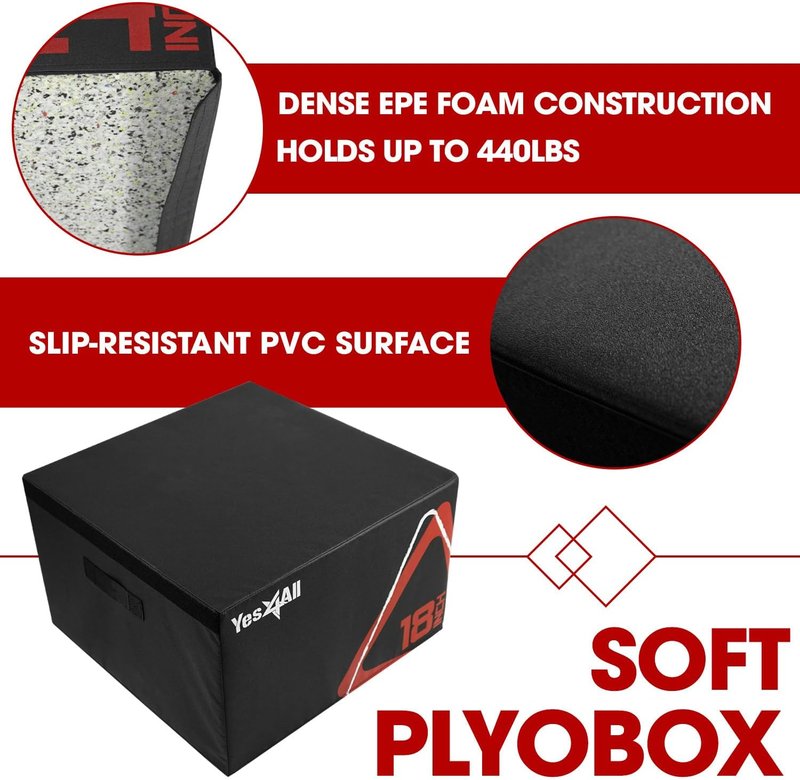 Adjustable Soft Plyo Box | Jumping Trainer for Plyometric Exercises - Multiple Height Variations
