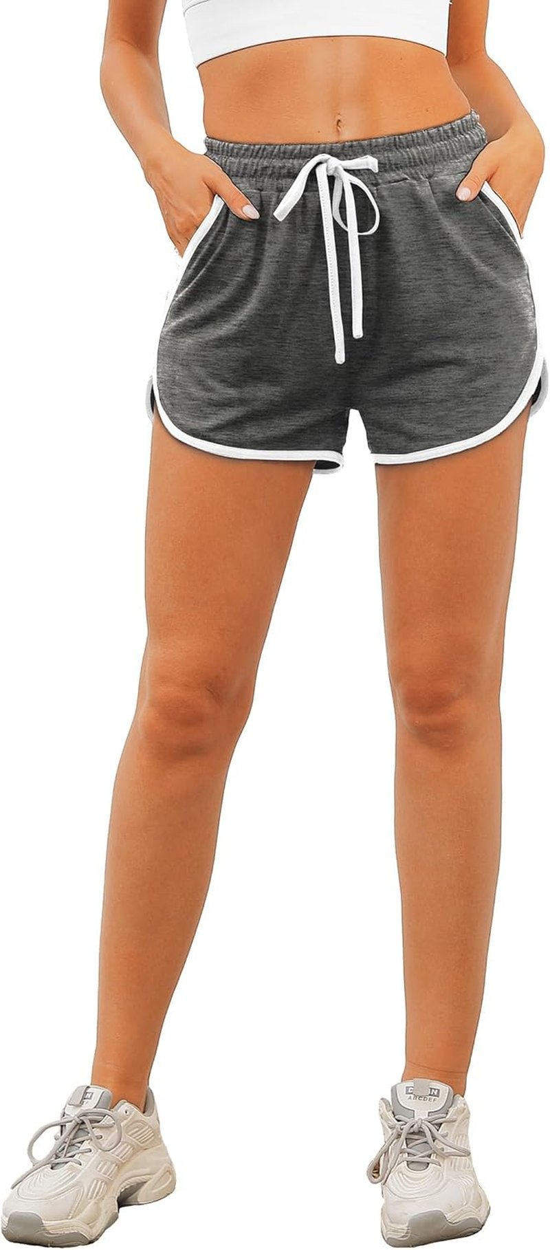 Womens Athletic Running Dolphin Shorts - Pockets & Drawstring | Comfortable Fit