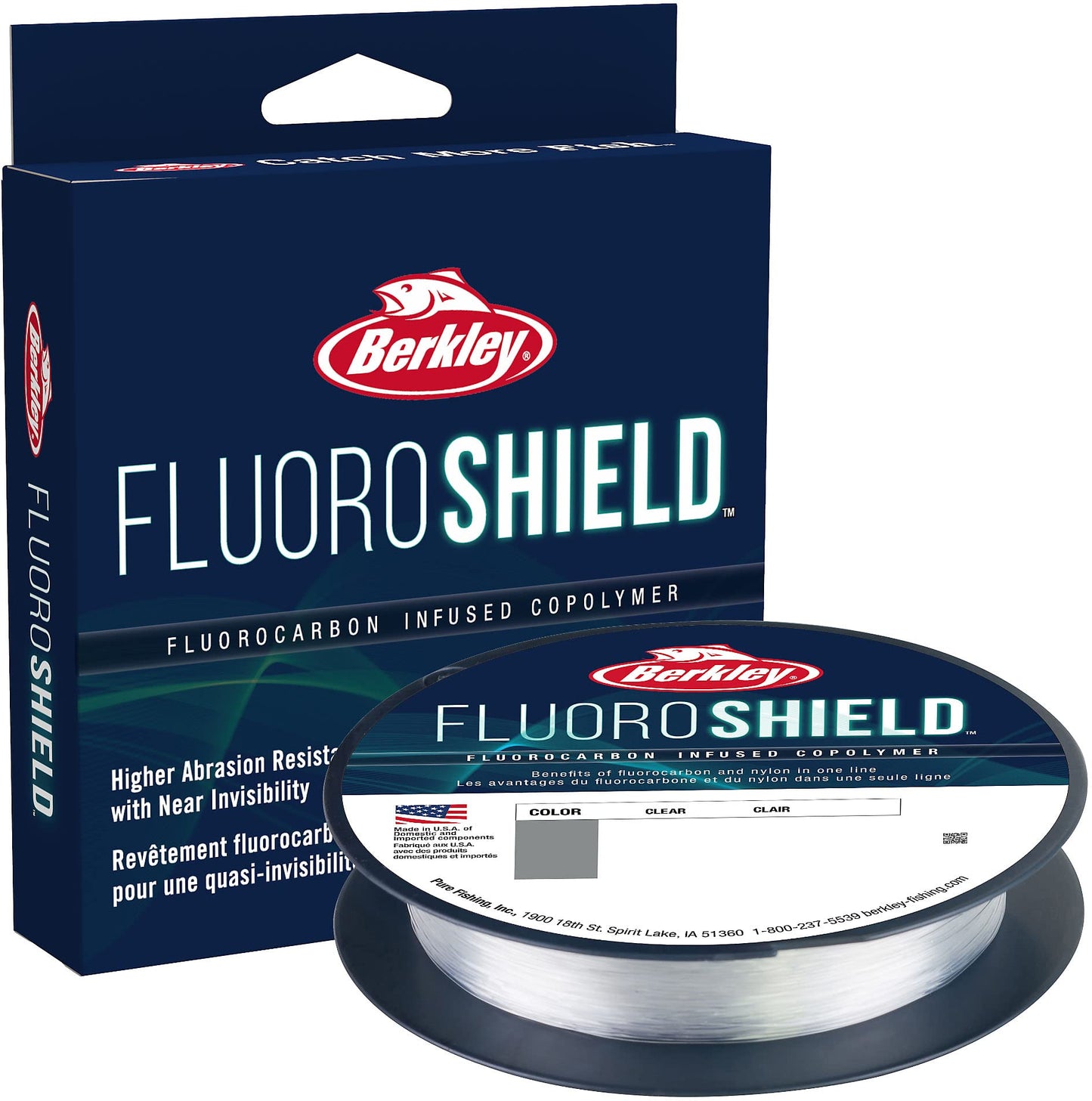 Berkley FluoroShield™, Clear, 4lb | 1.8kg, 300yd | 274m Fishing Line, Suitable for Freshwater Environments, Ocean Blue