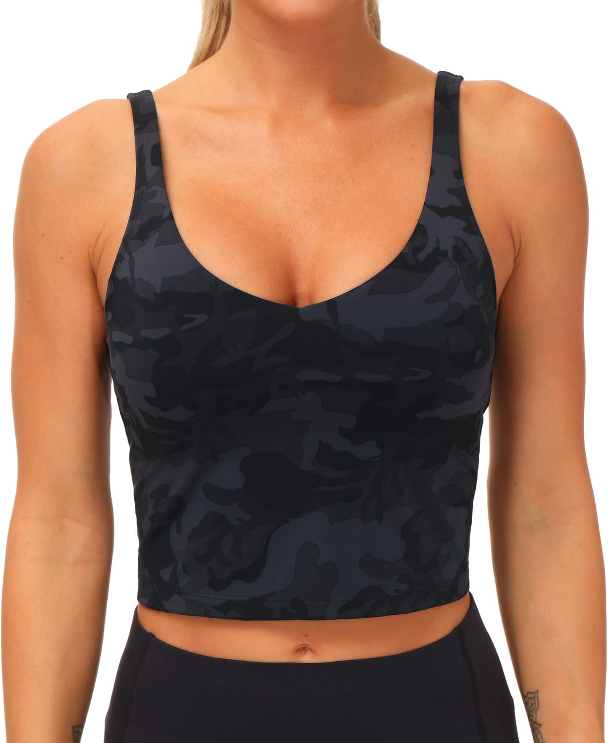 Womens' Sports Bra - Longline Wirefree Padded for Medium Support | Comfortable Fit
