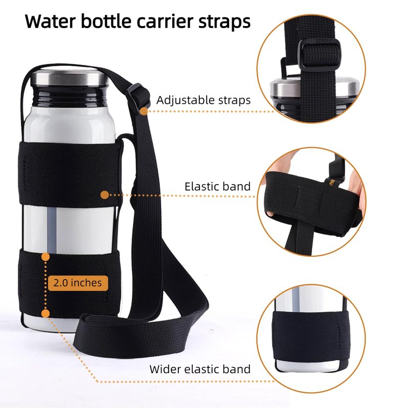 OYATON Universal Water Bottle Carrier Sling with Adjustable Shoulder Strap for Walking Short Hiking, Water Bottle Holder for 16oz - 40oz Wide Mouth Bottles (Exclude Water Bottle)