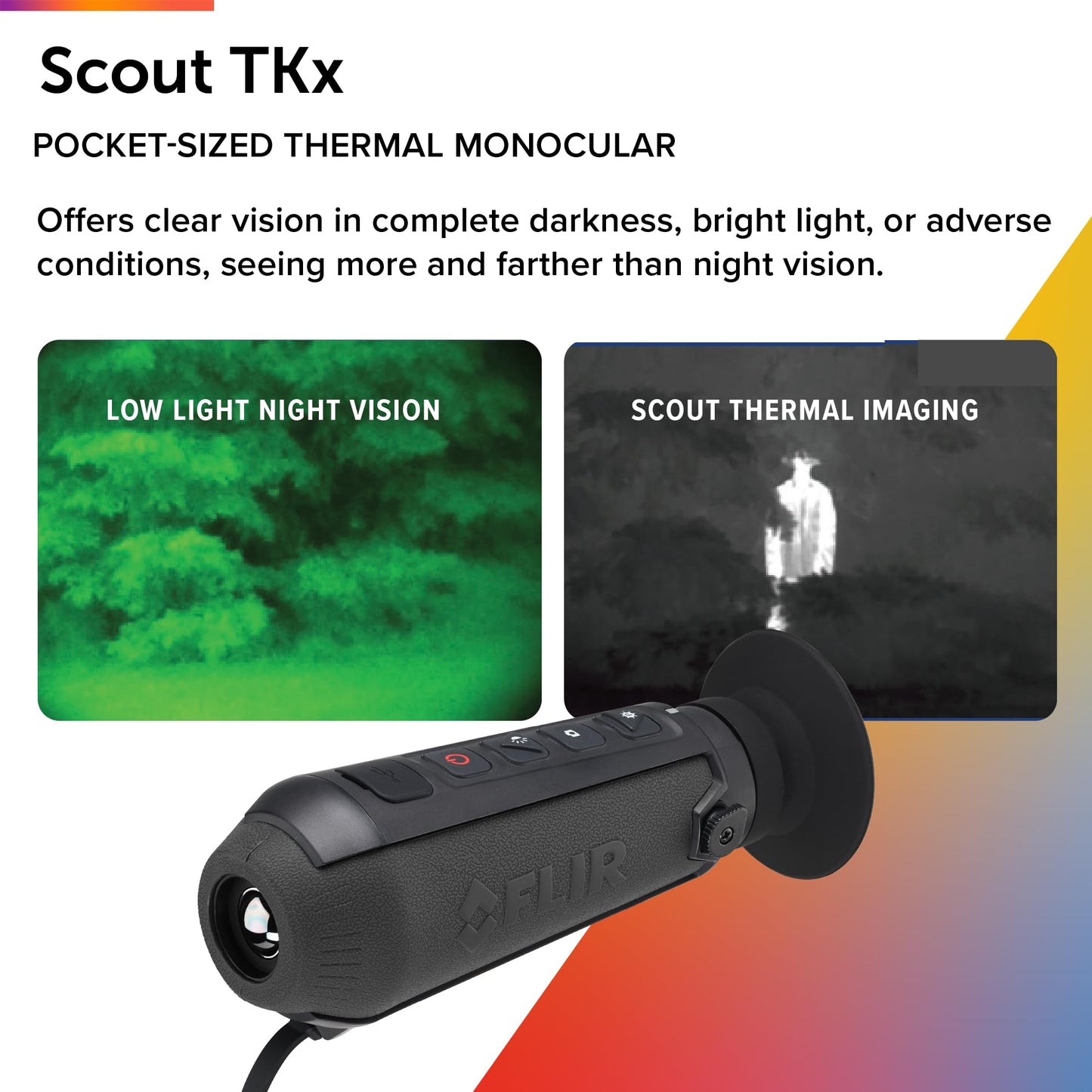 FLIR Scout TKx - Compact Infrared/Thermal Imaging Monocular for Wildlife Viewing, Hunting & Outdoor & AGM Global Vision Asp-Micro TM160 Short Range Thermal Imaging Monocular